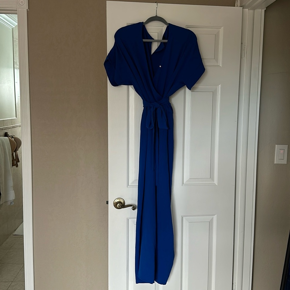 Blue Pant Suit Romper